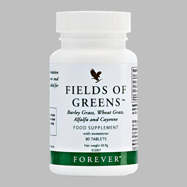 Plant-based supplement with chlorophyll-rich green vegetables and fiber for overall wellness
