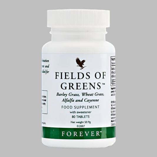Plant-based supplement with chlorophyll-rich green vegetables and fiber for overall wellness