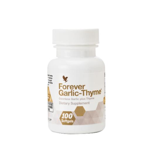 Odorless garlic and thyme formula for immune support and healthy circulation